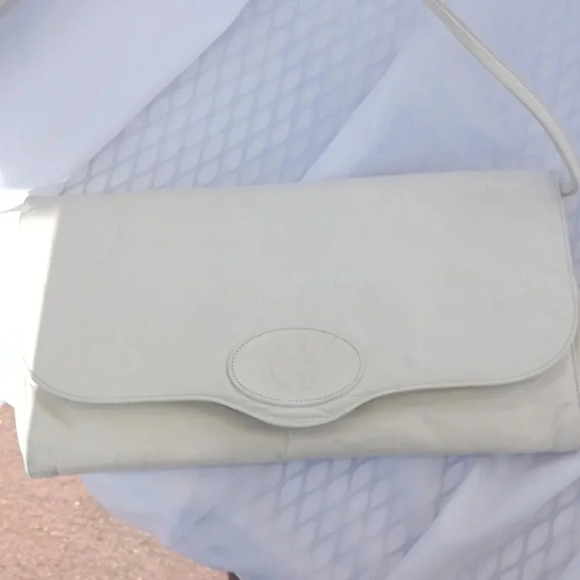 Vintage Halston cream colored long purse